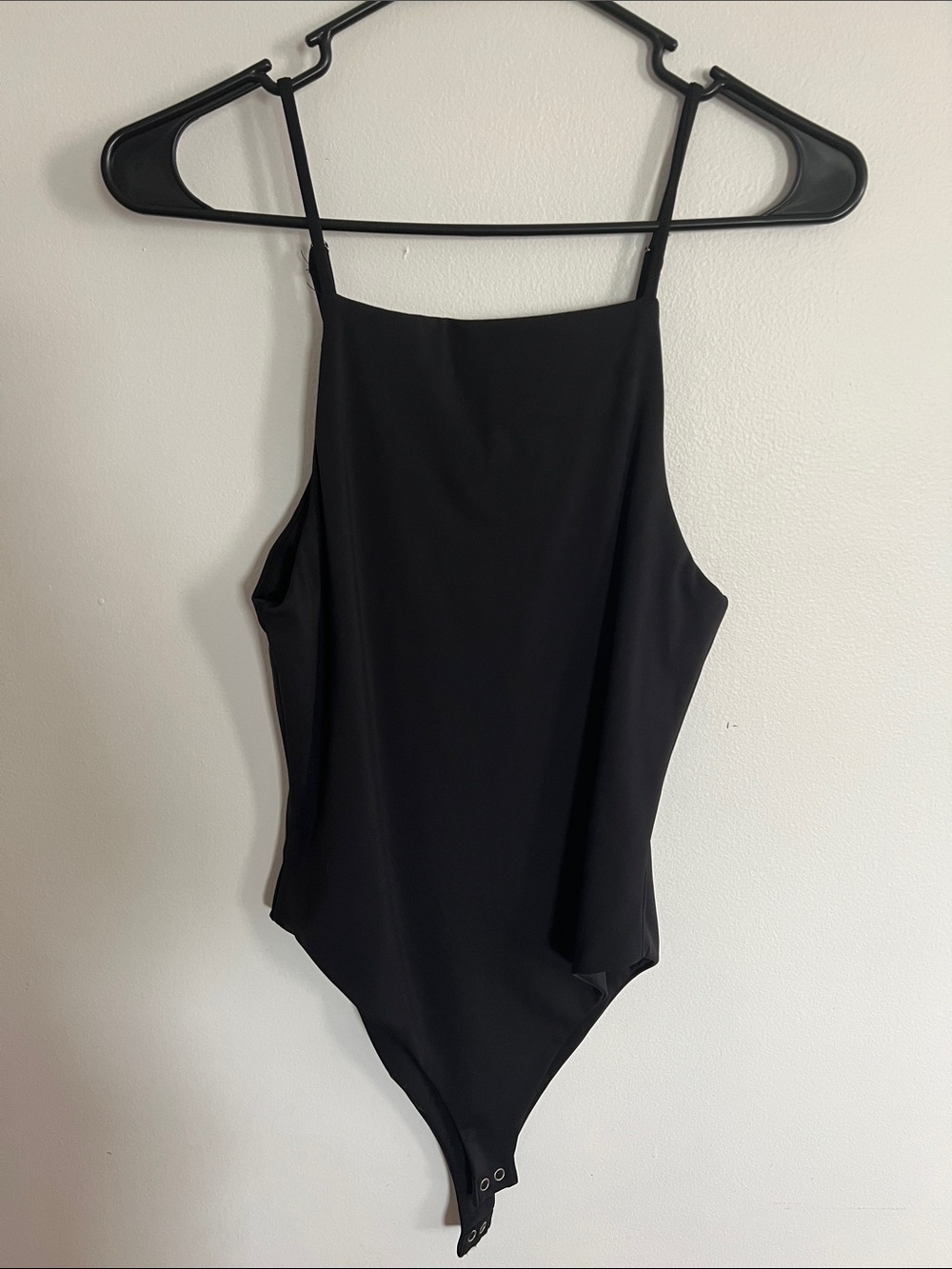 Forever 21 Black One-Piece Bodysuit with Slim Straps